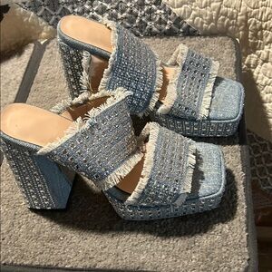 Stylish Denim Platform Heels